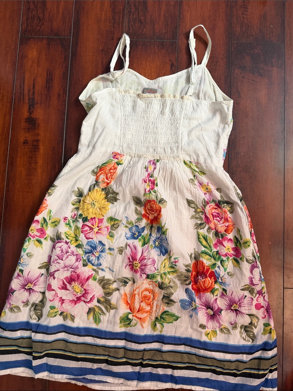 White Floral Spaghetti-Strap Mini Dress - Picture 5 of 5